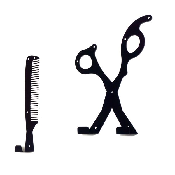 Appendiabiti "Barber Shop" da parete in acciaio verniciato