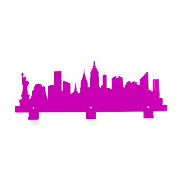 Appendiabiti "New York" da parete in acciaio verniciato