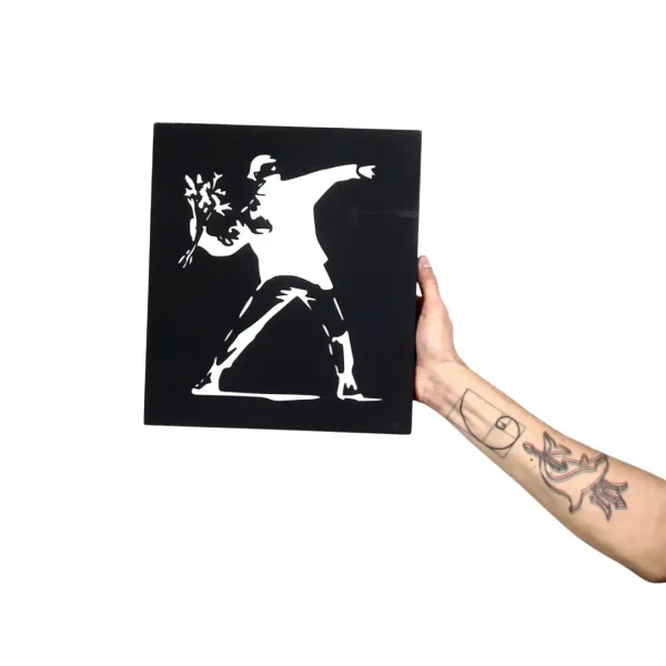 Insegna Luminosa "Banksy - Lanciatore di fiori"